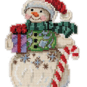 Snowman with Candy Cane